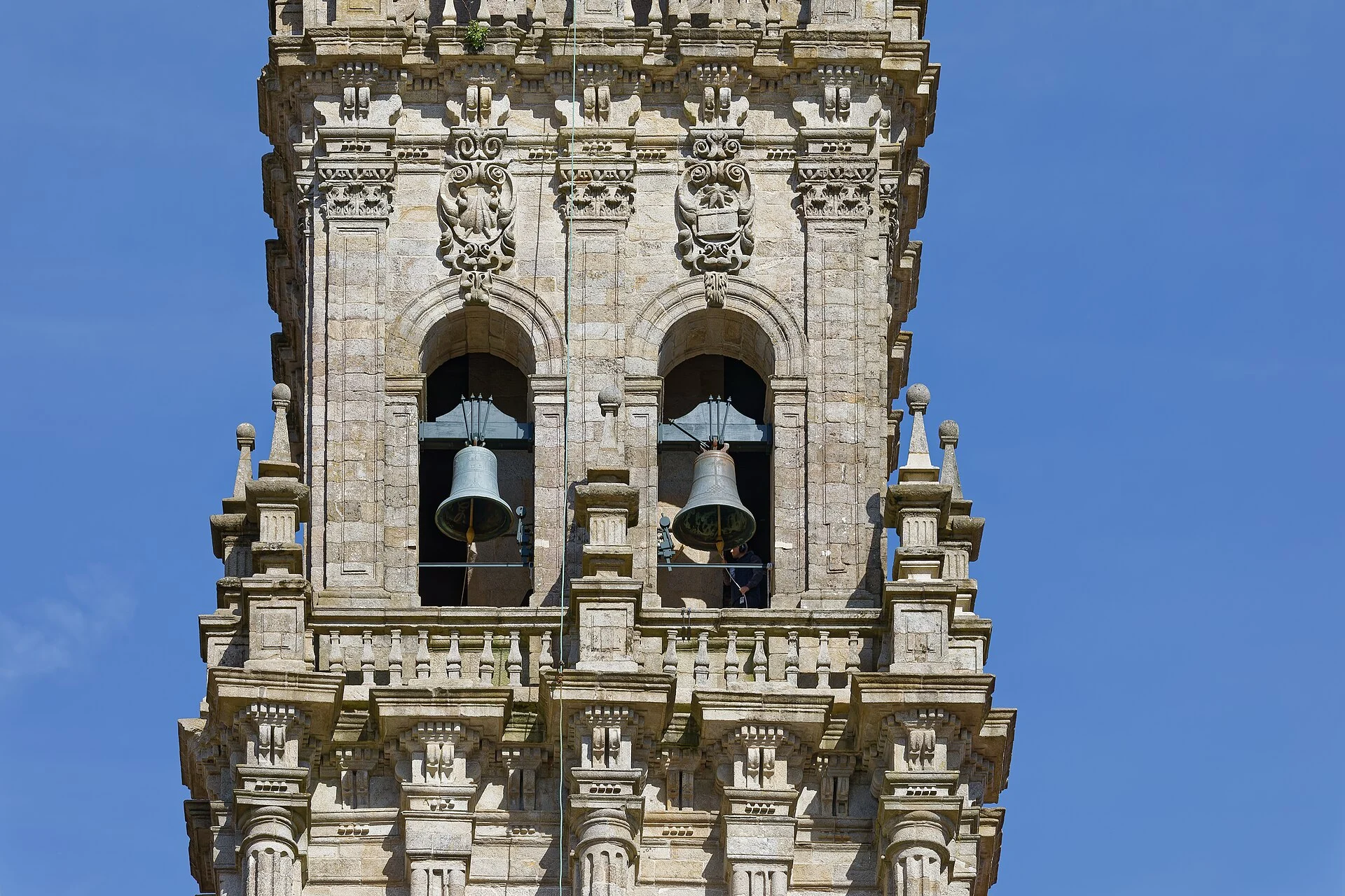 Der Glockenturm der Kathedrale von Santiago de Compostela