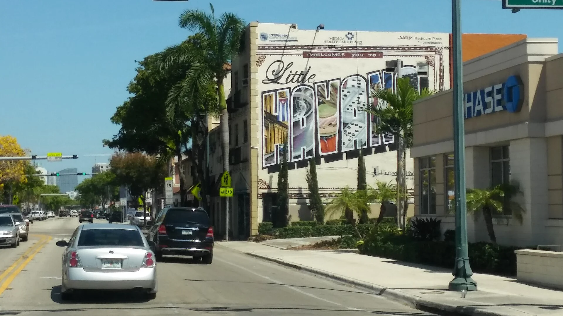 Die Calle Ocho in Little Havana mit dem Wandbild „Little Havana“