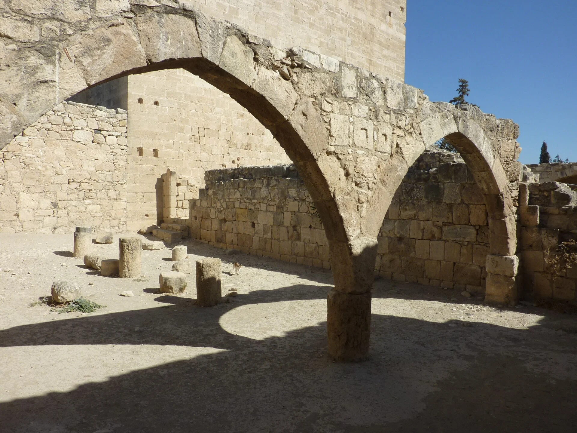 Das Gewölbe im Johanniterturm der Burg Kolossi bei Limassol