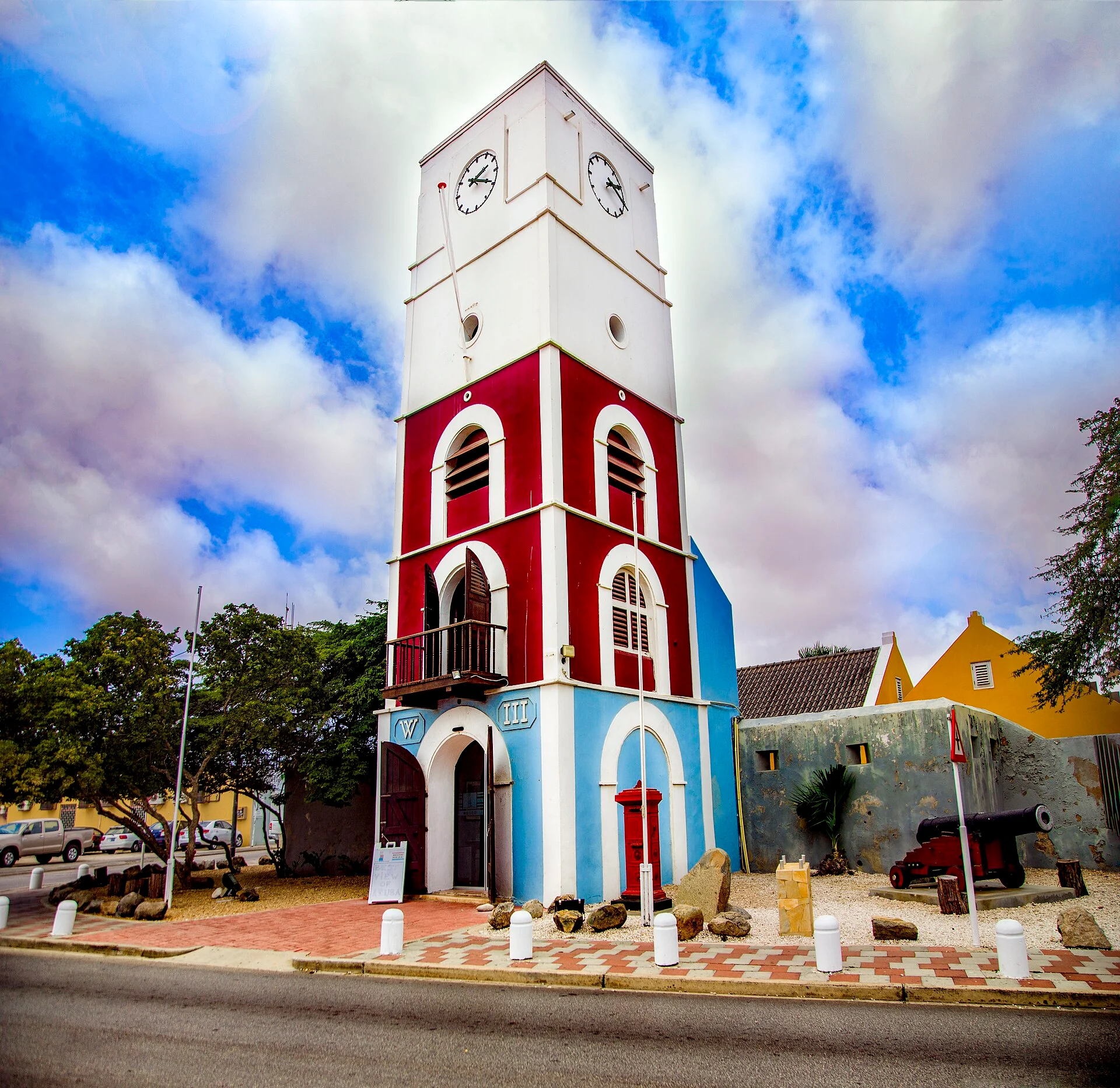 Der Willem-III-Turm am Fort Zoutman in Oranjestad auf Aruba