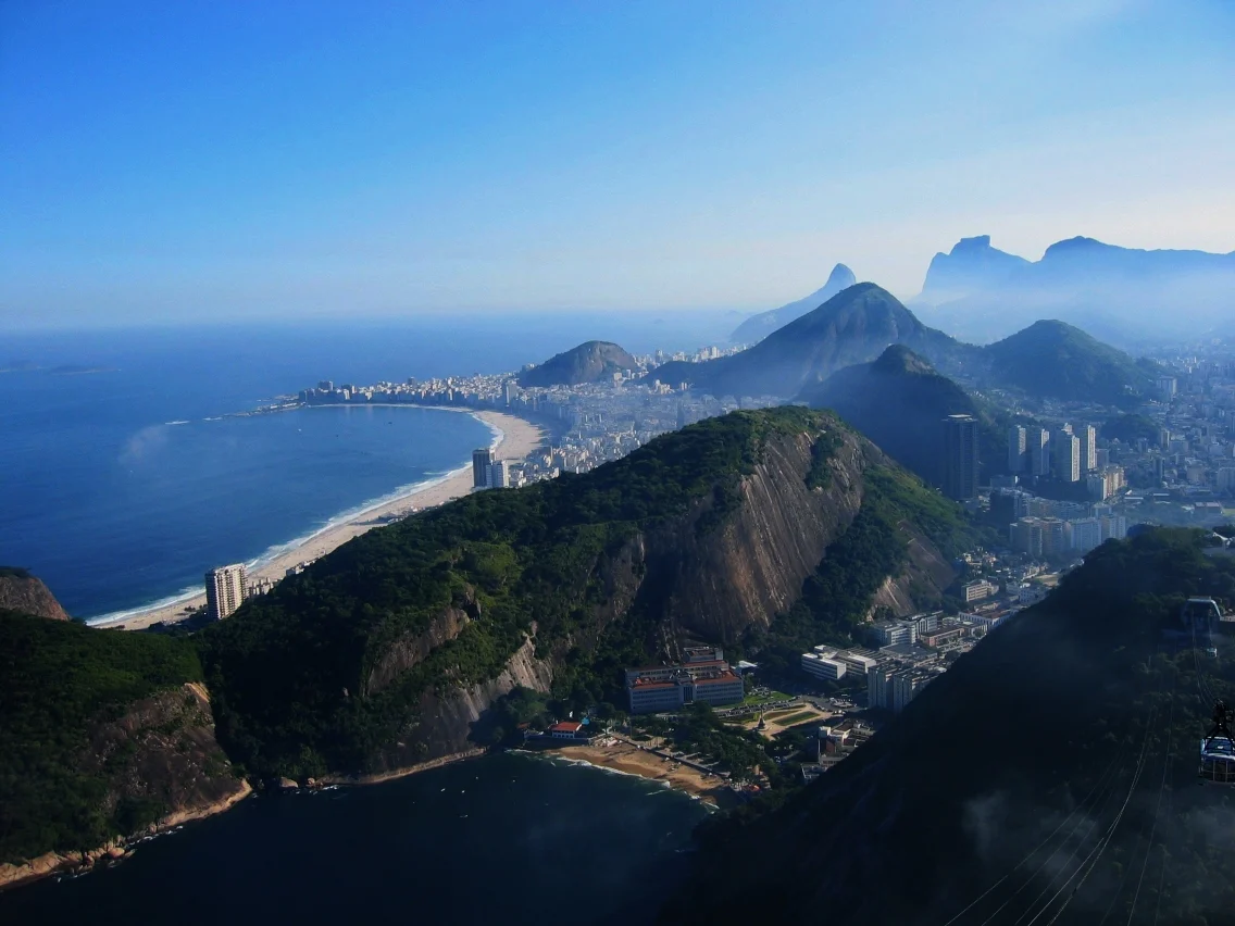 Die Küste von Rio de Janeiro mit Copacabana und Zuckerhut