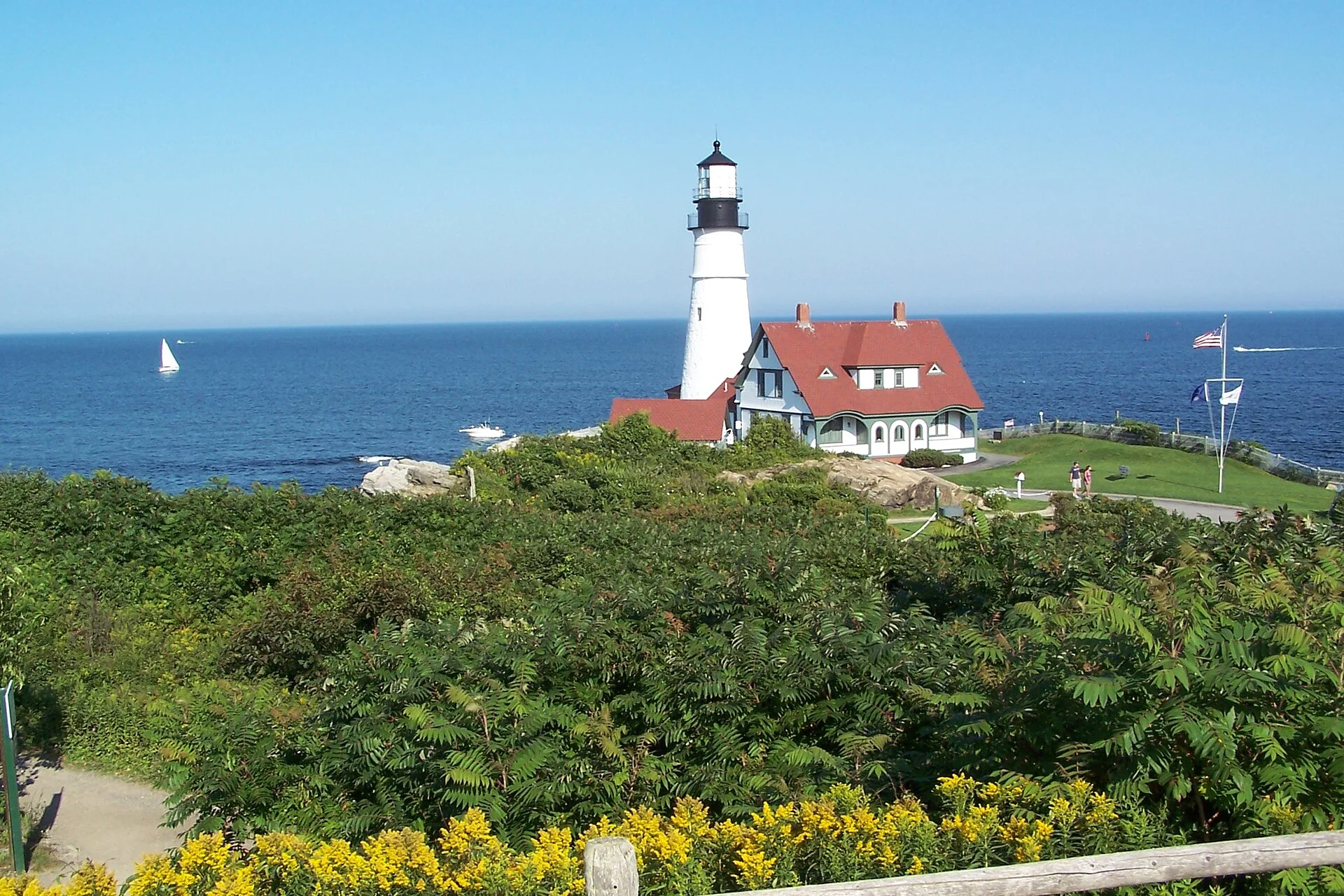 Der Leuchtturm Portland Head Light auf der Klippe von Cape Elizabeth