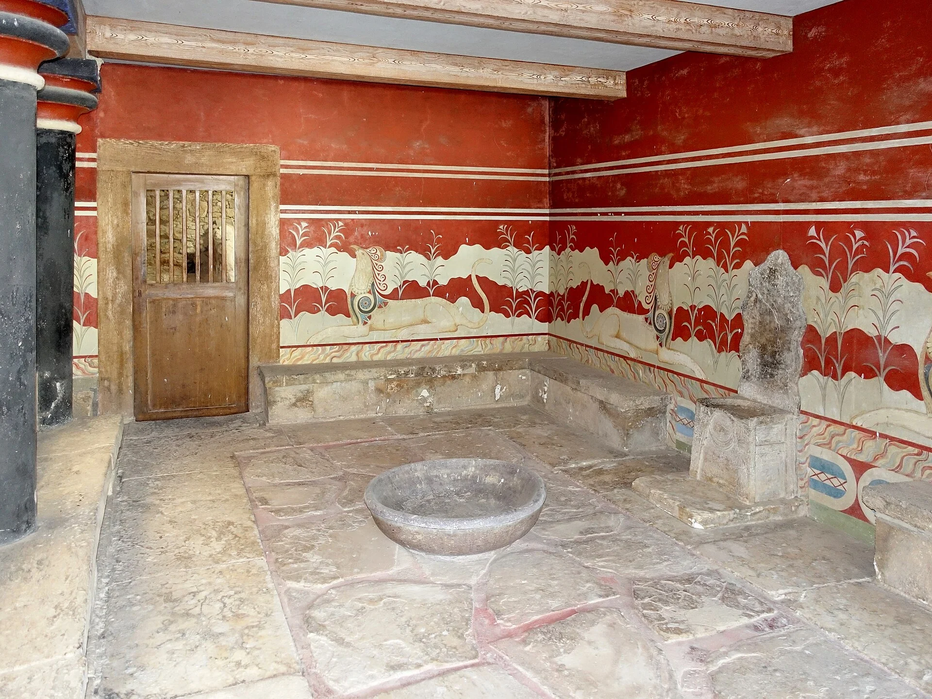 Der Thronsaal des minoischen Palasts von Knossos bei Heraklion