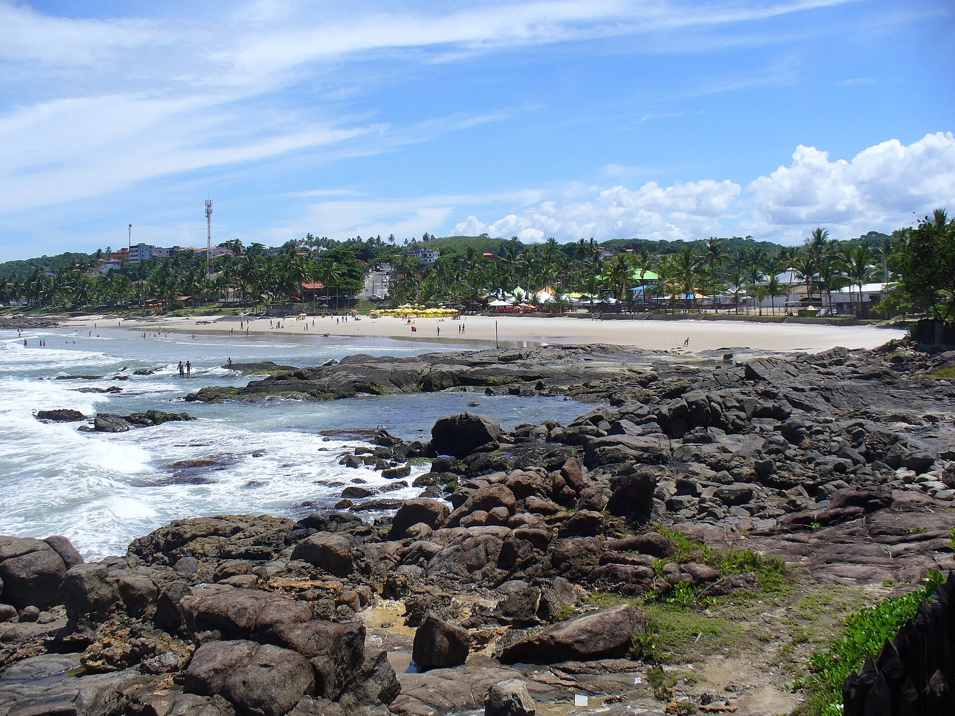 Ein palmengesäumter Strand bei Ilhéus in Bahia