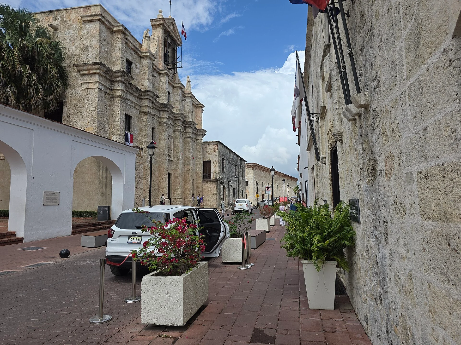 Die Calle Las Damas in der Zona Colonial von Santo Domingo, die älteste gepflasterte Straße Amerikas