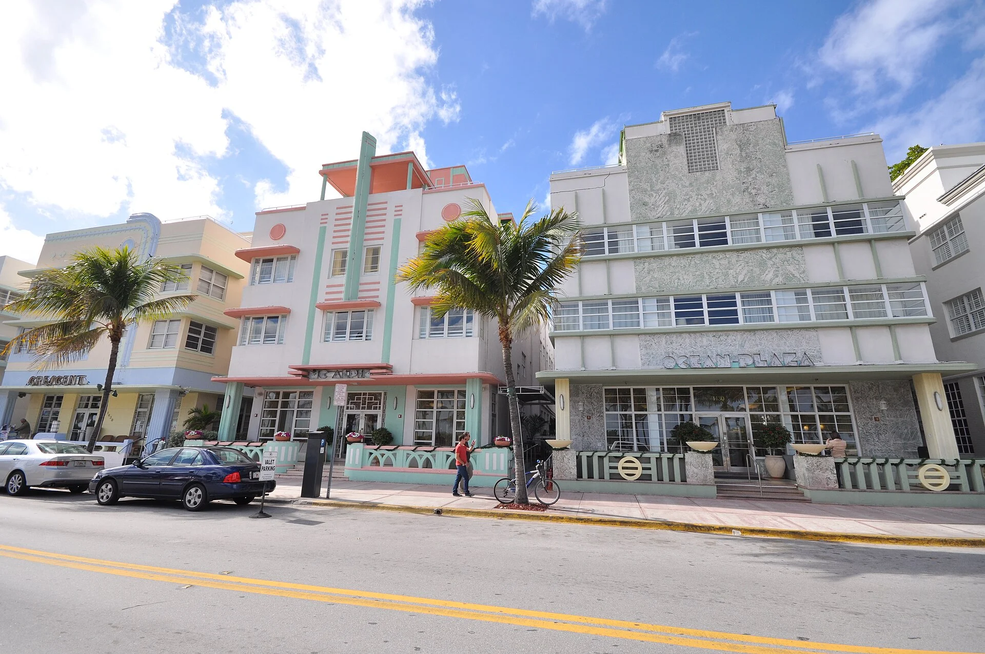 Art-déco-Hotels am Ocean Drive in Miami Beach