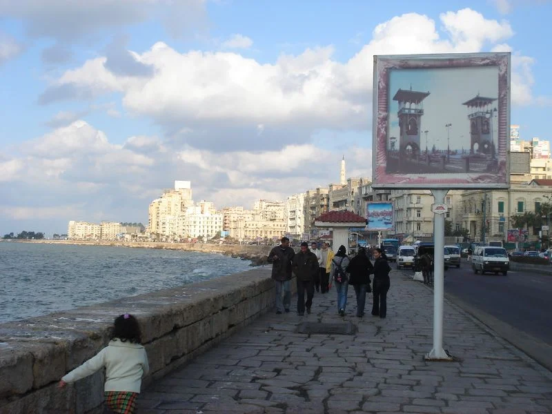 Die Corniche von Alexandria beim Saad-Zaghloul-Platz