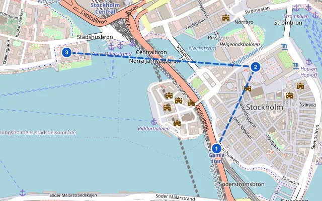 Karte der Route: Stockholm bei knapper Zeit: Gamla Stan und das Königliche Schloss