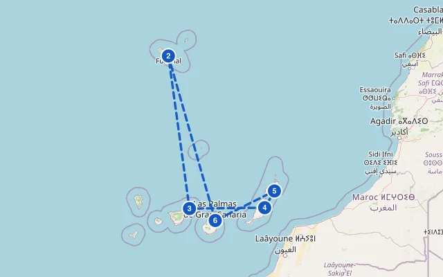 Karte der Route: Kanaren mit Madeira ab Gran Canaria