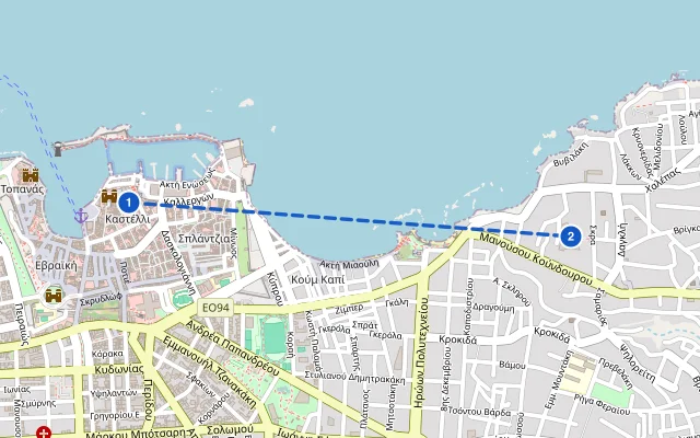 Karte der Route: Chania: Venezianischer Hafen und Altstadt